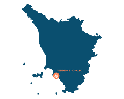 mappa della Toscana con posizione evidenziata